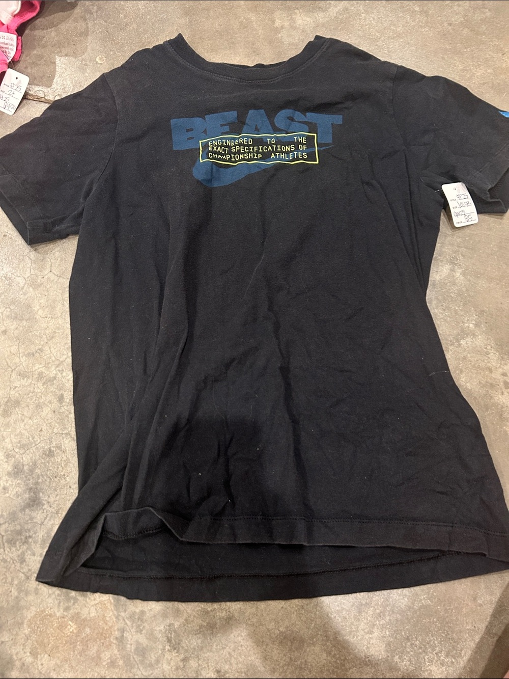 Nike Black Short-Sleeve T-Shirt with Blue and Yellow Graphic